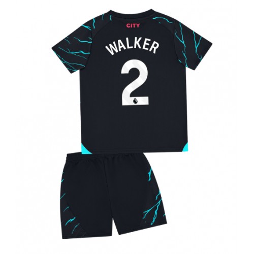 Dětský Fotbalový dres Manchester City Kyle Walker #2 2023-24 Třetí Krátký Rukáv (+ trenýrky)